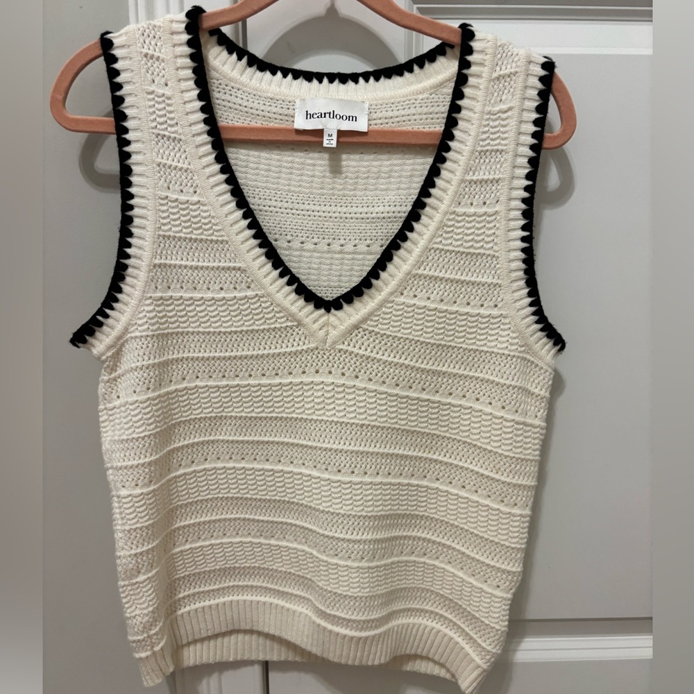 White and black knit top